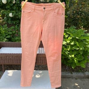 Old Navy Peach Rockstar Mid Rise Jeans